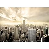 Runa Art Fototapete New York skyline 352 x 250 cm Vlies Tapeten XXL Moderne Wandtapete Wohnzimmer Schlafzimmer Beige 9005011b