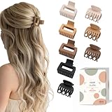 Kleinen Haarklammer Set - 8pcs Haarspangen für Damen Mädchen- 2 Stile Hair Claw Clips mit 4 Stück rechteckige matte Haarklammer+ 4 Doppelreihen mit 1,6 in Zinken von NOOMII