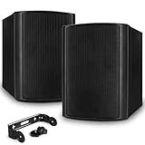 Power Dynamics BGO40 - Lautsprecher Boxen - 2er Set - 100 Watt - 2-Wege In- und Outdoor Wandlautsprecher für die Festmontage an Wand und Decke - Boxen Set für Zuhause, Gastro, Bars - Schwarz