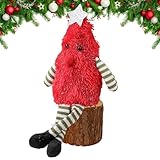 Weihnachtliche Plüschpuppe mit langem Bein, Weihnachtsbaumform, Plüsch-Ornamente für Feiertage, festliche beleuchtete Figur, Dekoration für Party, Büro, Schreibtisch, Kamin, Tisch, Mittelstück