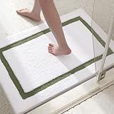 COLOR&GEOMETRY Badezimmerteppich 17'x30', Wasserabsorbierende und Schnell Trocknende Mikrofaser-Badeteppiche, rutschfest, Maschinenwaschbar, Extra Weich, Plüsch-Badematte für Bad, Rollenpackung, Grün