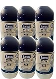 Sanex Men Active Control Deodorant für Herren, Roll-on, 6er Pack (6 x 50 ml)