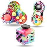 Steemjoey 3Pcs Anti-Stress Würfel Spielzeug, Fidget Toy Cube, Fidget Pad Controller zum Stressaubbau bei Nervösität für ADD, ADHS, Autismus, Teenager, Kinder, Erwachsene (Farbe)