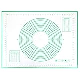 GWHOLE Silikonmatte Backmatte Groß Teigmatte Antiruscht Grün mit Messung, 80 x 60 cm