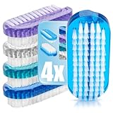 com-four® 4X Handwaschbürste in bunten Farben - Nagelbürsten für Hand- und Nagel-Reinigung - Reinigungsbürste für Hände und Fingernägel - Reinigungshilfe (4 Stück - kräftig)