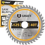 GRAFF 125 mm Sägeblatt für Holz, Sperrholz, Laminat, Trockenbau, Kunststoff – 40 Zähne Sägeblatt kompatibel mit Winkelschleifer & Flex – Kreissägeblatt zum Feinschnitt