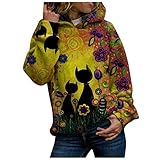 PPangUDing Damen Sweatshirt Hoodie Pullover Oberteile Langarmshirt Baumwolle 3D bedruckter Mode Kapuzenpullover Sweatjacke Winterjacke Mantel Outwear Sweater Freizeitkleidung