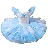 Yaaxinb Mädchen Blumen Glitzer Tutu Ballettkleid, Geschwollene Tulle Prinzessin Ballerina Tanzkostüm Für Geburtstagsfeier