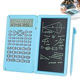 12-stelliger LCD-wissenschaftlicher Taschenrechner mit 6-Zoll-Schreibtablett, 2-zeiliges Display, professionelle Taschenrechner, multifunktionaler Schulrechner mit Pad und Stift für Studenten, Lehrer,