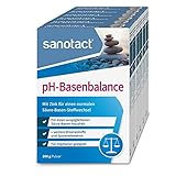 sanotact pH-Basenbalance Pulver (6 x 200g) • Für Säure Basen Balance mit Mineralien • Entsäuerungskur mit Zink, Magnesium, etc. • Basenpulver für normalen Säure-Basen-Stoffwechsel