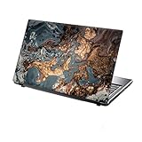TaylorHe Folie Sticker Skin Vinyl Aufkleber mit bunten Mustern für 15 Zoll 15,6 Zoll (38cm x 25,5cm) Laptop Skin Goldstaub, Marmor