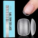 TOMICCA Oval 240 Stück Künstliche Nageltips Tips für Gelnägel Nagelspitzen Falsche Nagel Französisch, Ultra Kurze Tips für Nägel Full Cover Nail Tips für Nagelstudios und DIY Nagelkunst, 15 Größen