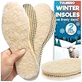 Thermoeinlegesohle Wollsohle für Winter Warme Schuheinlagen für Herren Damen und Kinder wärmende Einlegesohlen 2 Paare – TULMERO Einlagen Größe 39
