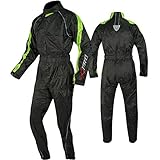 A-Pro Regenkombi Wasserdicht Motorrad Roller Regenhose Regenjacke Regenanzug Fluo XXL