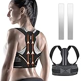 ZINUU Haltungskorrektur Rücken Damen und Herren, Rücken Geradehalter, Back Posture Corrector, Lendenwirbelstütze Verstellbarer Rückenposenkorrektor für Linderung von Rückenschmerzen - schwarz