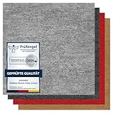 andiamo Teppichfliesen selbstklebend – 25 Stück, 40x40 cm Filz Bodenbelag für Wohnräume, DIY, leicht verlegbar & für Fußbodenheizung – Standard 4 m², Grau