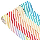 FINGERINSPIRE 12 m Gestreiftes Doppelt Gefaltetes Schrägband 6 Farben 21.5mm Breit Streifenband Zum Nähen Basteln Kostümzubehör Taschenverzierung