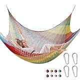 Kletternetz, Kletternetz, Spielplatznetz, mehrfarbig, Kinder-Hinterhof, Fallschutznetz für sicheren Spielplatz, doppellagiges Spielplatz-Sicherheitsnetz für Affenstange