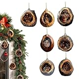 Weihnachtskrippen Ornamente,2D Acryl Religiöser Weihnachtsbaum Anhänger - 7 Teile Festtagsdekoration Anhänger,Für Kamin Fenster Tür Arbeitszimmer Wohnzimmer Garten Hinterhof Eventplaner