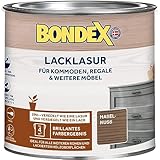 Bondex Lacklasur Haselnuss 0,375 L für 3,75m² | 2in1 - veredelt und versiegelt | Wasser- und Schmutzabweisend | Sicherheit für Kinderspielzeug nach DIN EN 71-3 | Seidenglänzend | Holzlasur