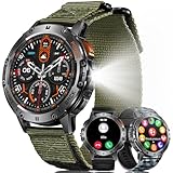 MEGALITH Smartwatch Herren Fitness Uhren: Sport Tracker Schrittzähler IP68 Wasserdicht Fitnessuhr - Blutdruck Pulsmesser LED Taschenlampe Smart Watch Männer Kompatibel Android iOS Grün