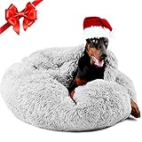 HIMAX Beruhigendes Hundebett & Katzenbett, flauschiges Hundebett mit Decke, runde Hundebetten für kleine, mittelgroße Hunde und Katzen (50,8 cm/66 cm/88,9 cm)