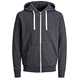 Herren-Kapuzenpullover aus Baumwolle, langärmelig, mit Kapuze, Reißverschluss, Vordertaschen, einfarbig, Tops, Cardigan, Jacken, Sport, Laufen, Activewear, Dunkelgrau, 26