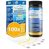 sanafish Aquarium Wassertest Basis. Aquarium Zubehör für Wasserqualität. 100 Teststreifen in Dose.