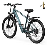 Aairsk GT300 Elektrofahrrad Trekkingrad Herren Damen mit 42V 10Ah 360Wh Akku,100km Reichweite, 250W Motor, 7-Gang, Elektro Mountainbike Citybike EBike für Erwachsener Teen (24inch GT300, Blue)