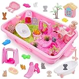 Geebiiny Kinetischer Sand, Kinder Spielzeug ab 3 4 5 6 7 8 9 10 Jahre Jungen Mädchen Geschenk 3 4 5 6 7 Jahre Haustier Magic Sand Spielsand Zaubersand Knetsand