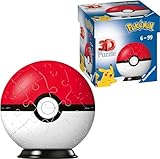 Ravensburger 3D Puzzle 11256 - Puzzle-Ball Pokémon Pokéballs - Pokéball Classic - 54 Teile - für Pokémon Fans ab 6 Jahren, Pokémon Geschenke