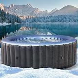 BRAST Whirlpool aufblasbar MSpa Bergen für 4-8 Personen | viele Größen Ø180-224cm | In- Outdoor Pool | Ganzjähriger Einsatz | bis zu 144 Massagedüsen | Stromsparend inkl. Energiespar-Timer | Bergen 6