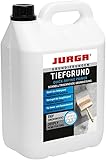 JURGA Tiefgrund LF (5L ca.25-50m²) Grundierung für Wand & Boden, Tiefengrund für Rigips Gipskarton Beton Estrich Putz SB-Platten (5 Liter)