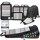 8 Teilige Compression Packing Cubes, Koffer Organizer Kompression PackwüRfel Packtaschen FüR Backpack Rucksack Reisen Organizer Schwarz