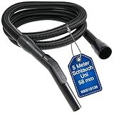 DeClean 5 Meter Saugschlauch Schlauch kompatibel mit Nilfisk, Parkside, Starmix, Flex Nass- Trockensauger, Industriesauger