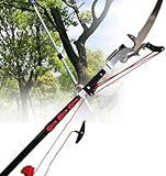 Teleskop Astschere Astsäge Baumschere Seilzug Gartensäge Baumsäge, SK5 Sägeblatt,Höhe 3.6m-7.2m Sägeblatt 29 cm，für Astungsarbeiten und Baumpflege(5.4M (18FT))