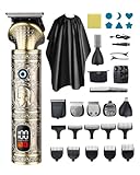 Haarschneidemaschine Set Profi, Barttrimmer Herren Set mit LED Anzeige, Konturen Haartrimmer, Nasenhaartrimmer, Rasierer Herren Elektrisch USB Schnellladung, Professionelle 6 Zoll