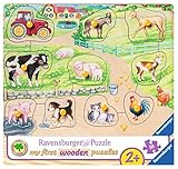 Ravensburger Kinderpuzzle - 03689 Morgens auf dem Bauernhof - My First Wooden Puzzle mit 10 Teilen - Puzzle für Kinder ab 2 Jahren - Holzpuzzle