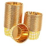 Cabilock 50 Stück Kuchen-Muffinförmchen Cupcake Hochzeits-Muffinförmchen Liner tortenständer mit deckel Zinn kuchendekoration papierbecher Backförmchen Muffinförmchen für Hochzeiten Yellow