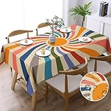 Tischdecke Outdoor Tischdecke Rechteckig Abwaschbar Gartentischdecke Tischdecken Fleckschutz Wasserdicht Tischtuch für Küche, Esszimmer, Garten, Partys und Abendessen 110x140cm