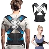 UZSUZZ Haltungskorrektur Herren Damen Rücken Geradehalter Back Posture Corrector Haltung Korrektur Gurt，Verstellbare Rückenstützgürtel bequem und atmungsaktiv für Rücken Schmerzen Liendern