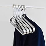 Premium Matte Silbrick Aluminium Kleiderbügel 6-Pack, 45cm Extra Smooth & Durable Metall für Hemd - Aluminium Legierung, Kleidung Unterstützung