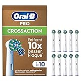Oral-B Pro CrossAction Aufsteckbürsten für elektrische Zahnbürste, 10 Stück, überlegene Zahnreinigung, X-Borsten, Original Zahnbürstenaufsatz für Oral-B Zahnbürsten, briefkastenfähige Verpackung