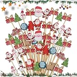 DBALL 200 Stück Weihnachts-Cocktailspieße 12 CM Weihnachts-Essenspieße Weihnachtsparty-Spieße Weihnachtszahnstocher für Cocktail-Vorspeisen Feiertagsparty-Desserts