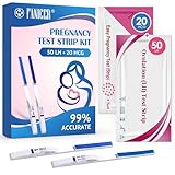 50 Ovulationstest+20 Schwangerschaftstest, Empfidlich Kinderwunsch Fruchtbarkeitstests für Eisprung, Eisprung Teststreifen Kinderwunsch, Fruchtbarkeitstest für Frauen Eisprung (50 LH + 20 HCG)
