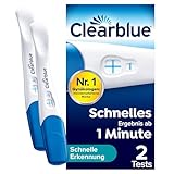 Clearblue Schwangerschaftstest, Schnelle Erkennung, Ergebnis innerhalb von 1 Minute, 2 Tests