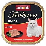 vom Feinsten Senior Katzenfutter nass Nassfutter mit Rind (32x 100g), Katzenfutter ab 7 Jahren von animonda, ohne Getreide und Zucker, mitfrischen, fleischlichen Zutaten