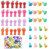 Juyibaao 48 Stück Silikon Stricknadel Stopper & Nadelkappen – Maschenstopper Strickzubehör mit 120 Maschenmarkierern – Maschenhalter & Punkt Protektoren für Stricken, Häkeln & Basteln
