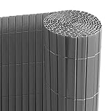 Ribelli® PVC Sichtschutzmatte mit Steg, extra stabil Sichtschutzzaun Sichtschutz Zaun Balkon Windschutz (100 x 500 cm, anthrazit)