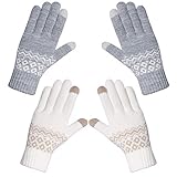 Chalier Fashion Warme Winterhandschuhe für Damen, Winter Touchscreen Handschuhe, winddichte warme Fäustlinge